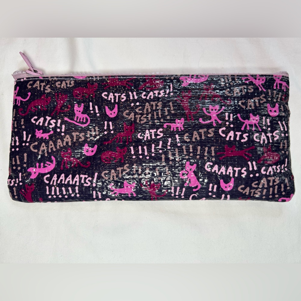Cats‎ in the Bag! Recycled material  zipper closure bag 8.5” x 4”